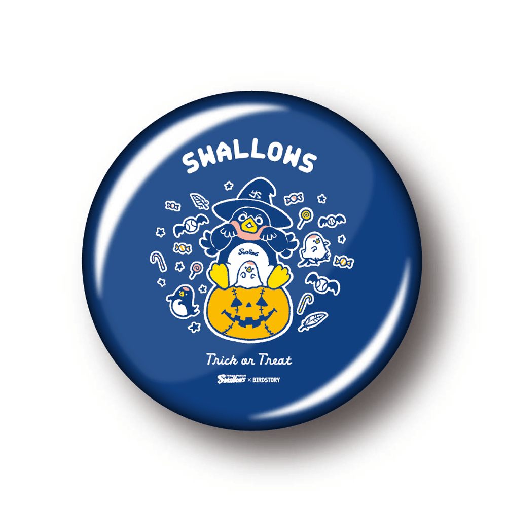 東京ヤクルトスワローズ SWALLOWS つば九郎 BIRDSTORY コラボレーション HALLOWEEN 缶バッチ