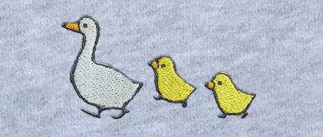 アヒルとヒヨコ duck chick 刺繍
