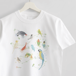 Tシャツ Natural Bird ヨウムやコンゴウインコデザイン
