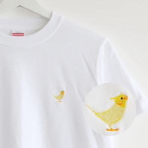 刺繍Tシャツ（BIRD!BIRD!BIRD! / オカメインコ / ルチノー）