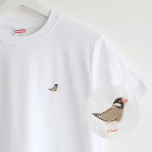 刺繍Tシャツ（BIRD!BIRD!BIRD! / 桜文鳥）