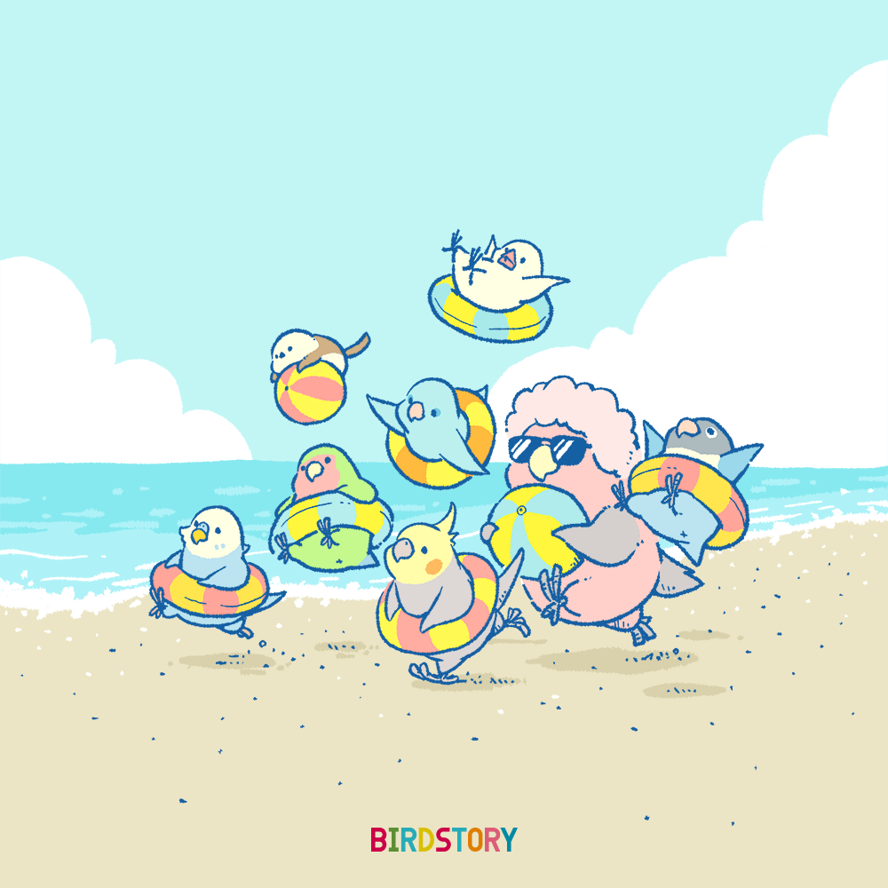 ビーチの日 7月31日のイラスト Birdstory