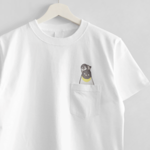 刺繍Tシャツ ポケット付き コウテイペンギン