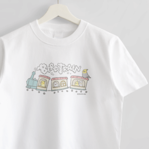 オカメインコの電車機関車イラストTシャツ