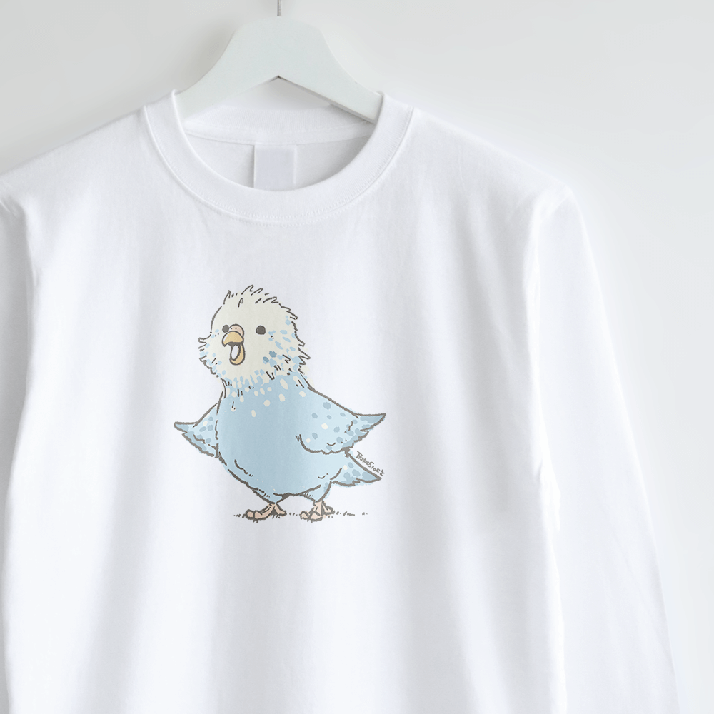 BIRDSTORYイラスト 長袖Tシャツ セキセイインコのヒナ