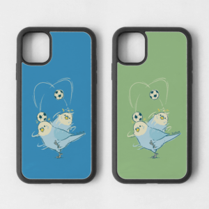 セキセイインコのサッカーボールリフティング iPhone スマホケース