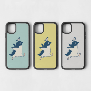 アデリーペンギンと桜文鳥のお散歩 iPhone スマホケース
