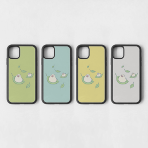 コトリーフ 小鳥と葉っぱのふわりふわりイラスト iPhone スマホケース