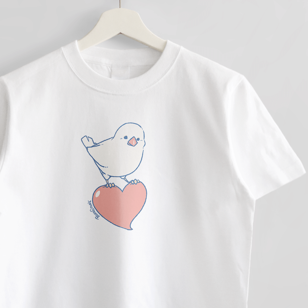 白文鳥の優しい気持ち イラストTシャツ