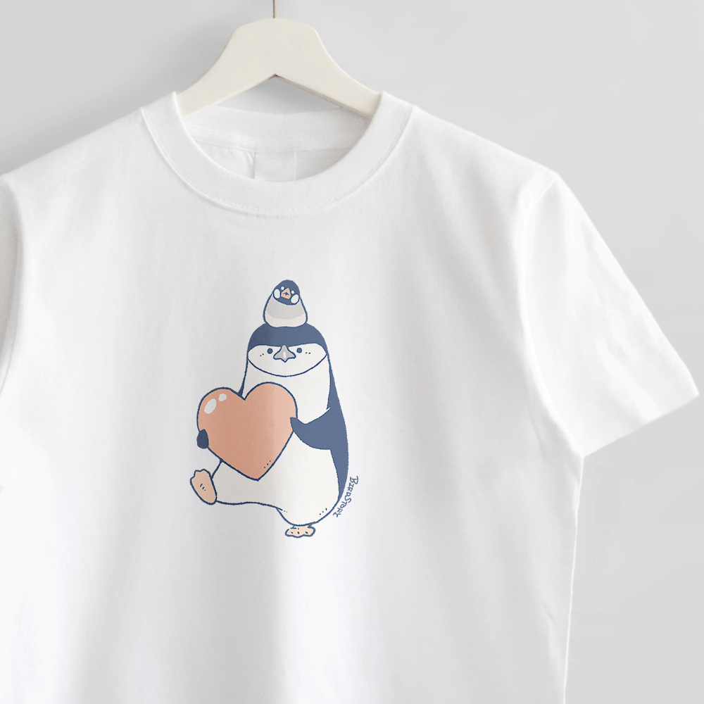 ヒゲペンギンの優しい気持ち イラストTシャツ