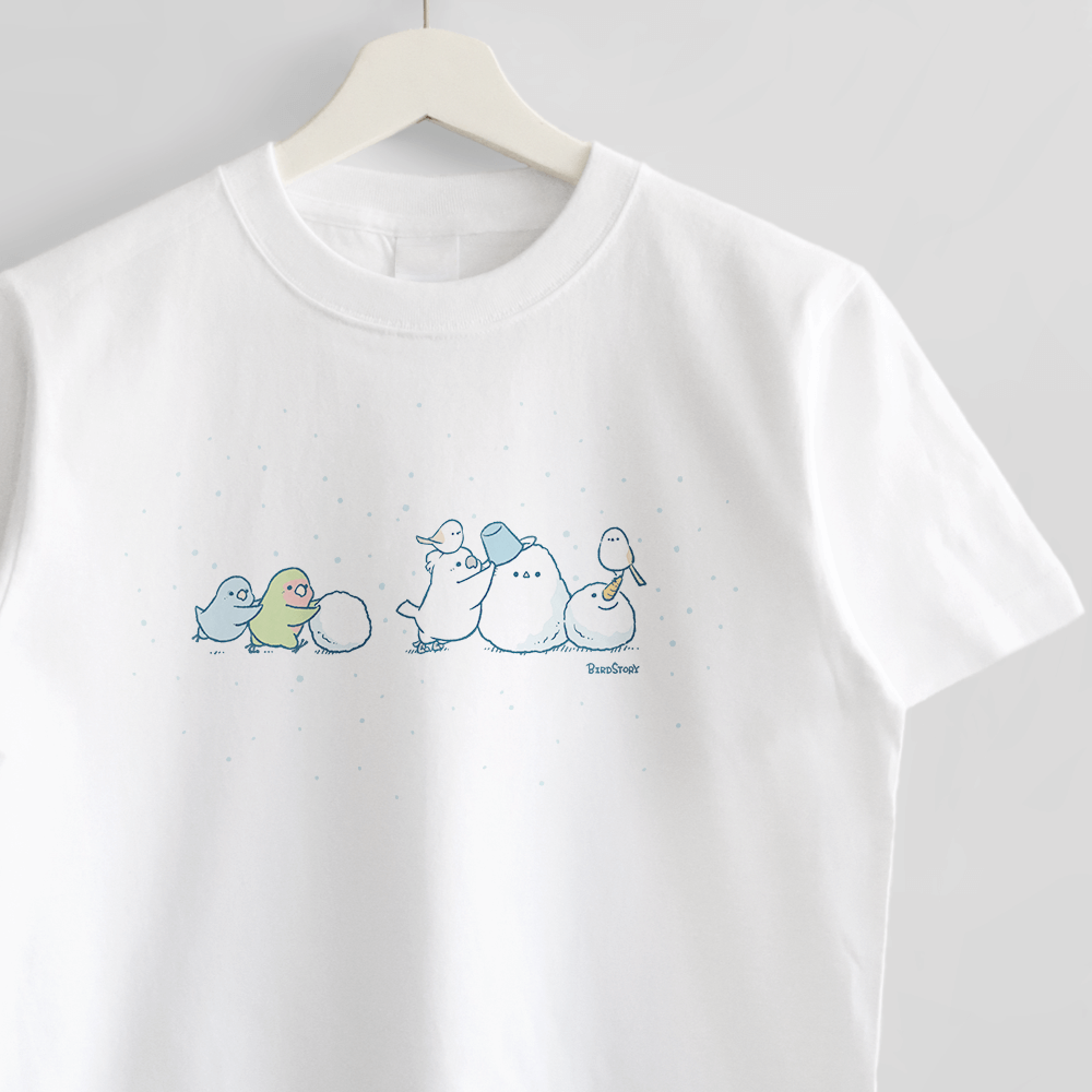 雪だるまを作ろう イラストTシャツ