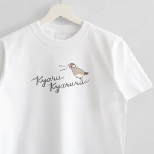 キャルキャル KYARUKYARURU 文鳥刺繍Tシャツ