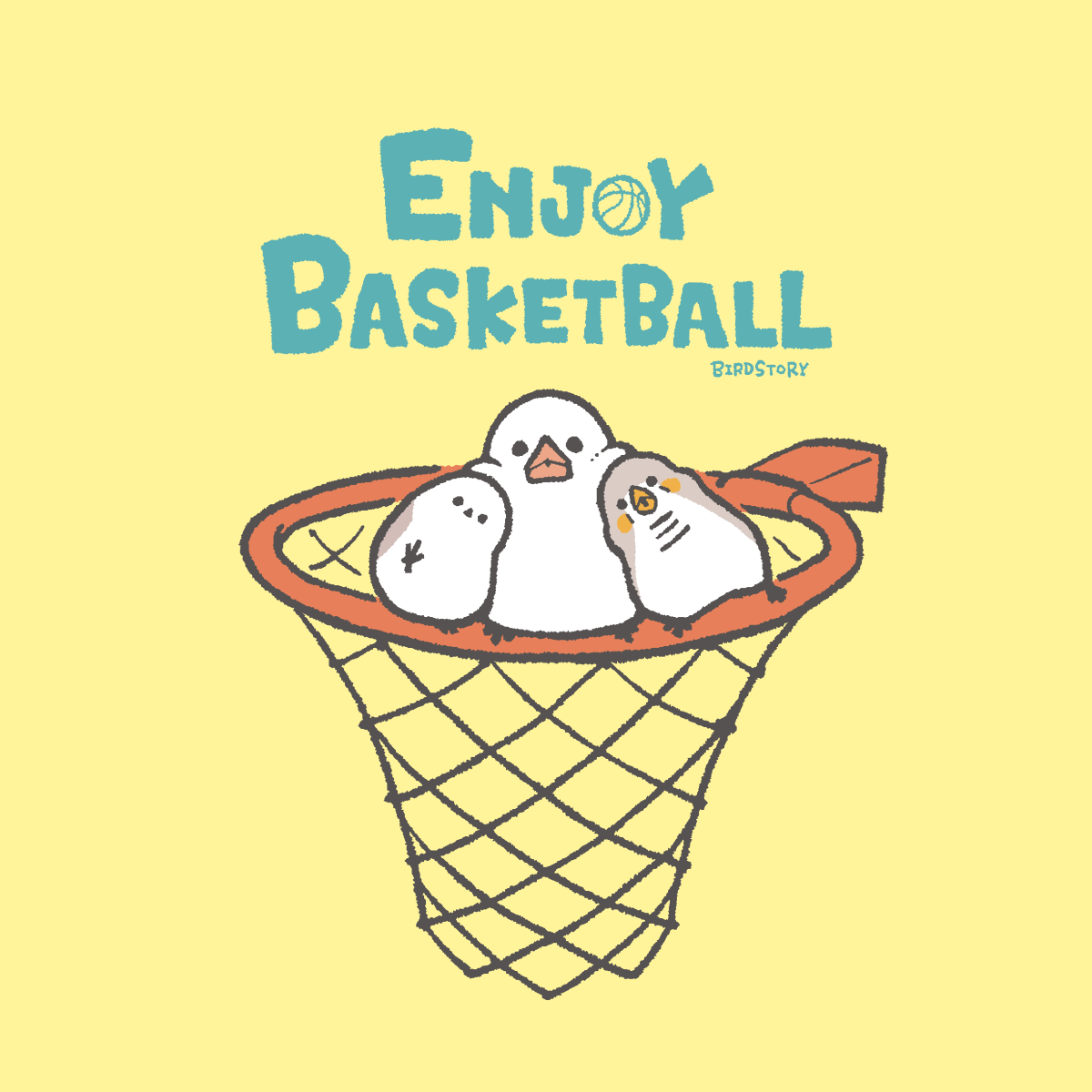 ENJOY BASKETBALL バスケットボールイラストデザイン