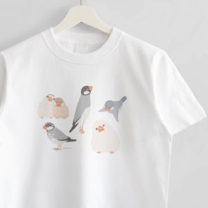 Tシャツ シンプル文鳥デザイン ノーマルブンチョウ