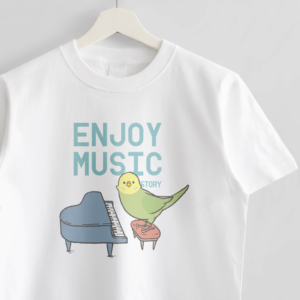 Tシャツ ENJOY MUSIC ピアニスト セキセイインコグリーン