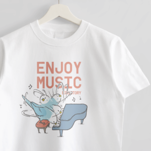 Tシャツ ENJOY MUSIC ピアニスト セキセイインコブルー