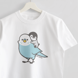 Tシャツ 小さくなった鳥さんプチバード セキセイインコとペンギン