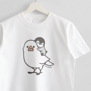 Tシャツ 小さくなった鳥さんプチバード 文鳥とペンギン