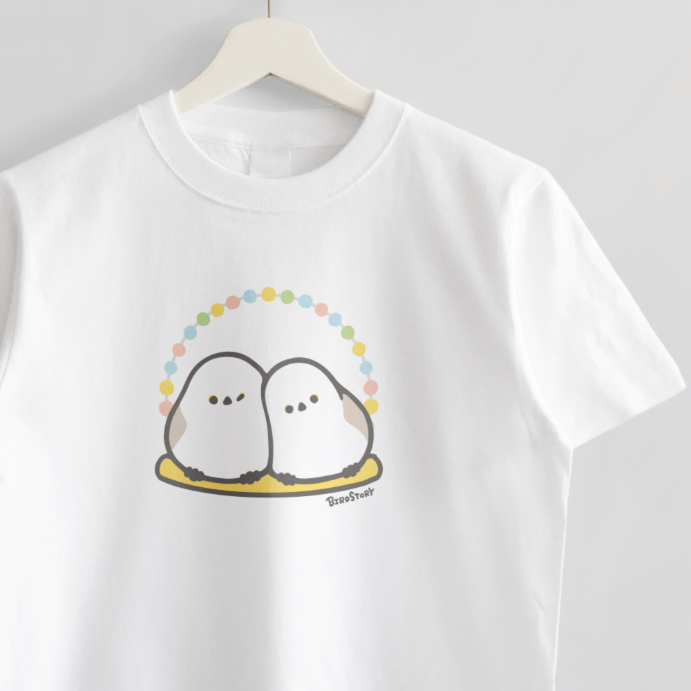 Tシャツ なかよしブランコ つがいのシマエナガ