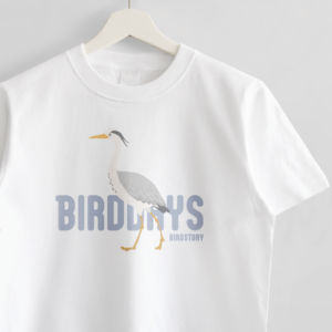 Tシャツ 愛鳥週間 アオサギ gray heron 野鳥デザイン