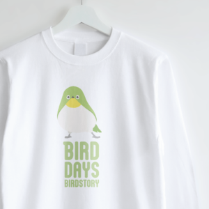 長袖Tシャツ 愛鳥週間 メジロ Japanese White-eye 野鳥デザイン