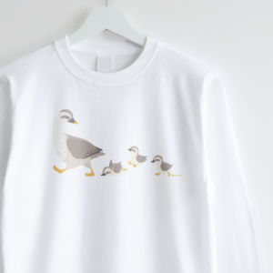 長袖Tシャツ 愛鳥週間 カルガモ Spot-billed Duck