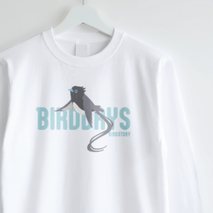 長袖Tシャツ 愛鳥週間 サンコウチョウ Flycatcher 野鳥デザイン