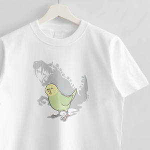 Tシャツ 鳥と恐竜 EVOLUTION セキセイインコ緑
