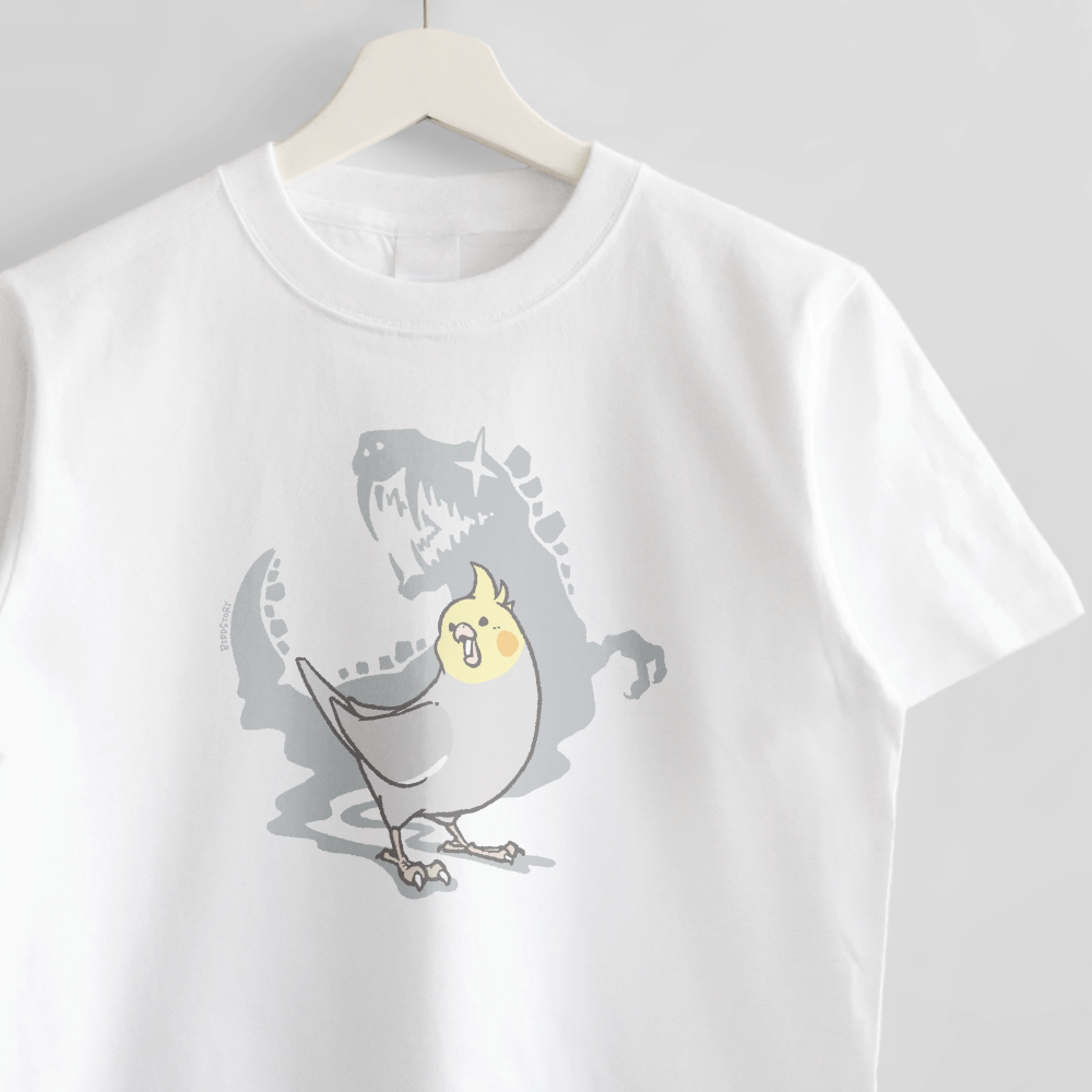 Tシャツ 鳥と恐竜 EVOLUTION オカメインコ