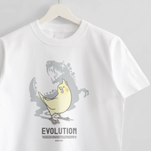 Tシャツ 鳥と恐竜 EVOLUTION オカメインコルチノー