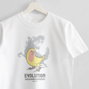 Tシャツ 鳥と恐竜 EVOLUTION コザクラインコ ルチノー