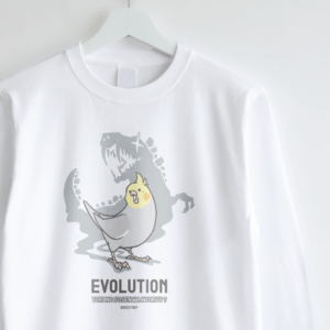 長袖Tシャツ 鳥の祖先の恐竜シリーズ オカメインコ ノーマル