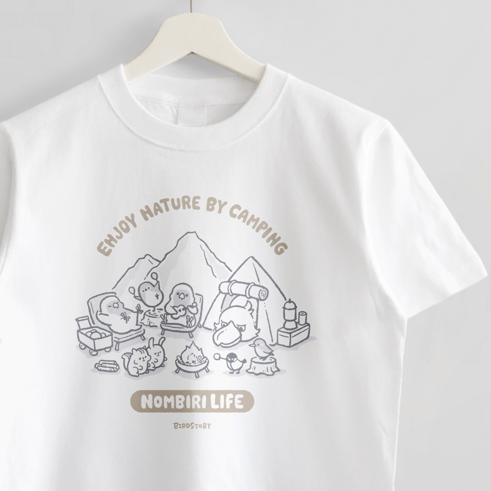 Tシャツ NOMBIRI LIFE CAMPING のんびりライフキャンプ編 コザクラインコ