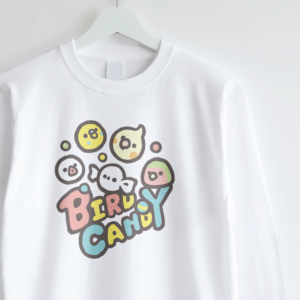 長袖Tシャツ BIRD CANDY キャンディーとシマエナガやブンチョウたち