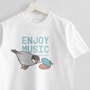 Tシャツ 文鳥の日 ENJOY MUSIC カスタネット桜文鳥