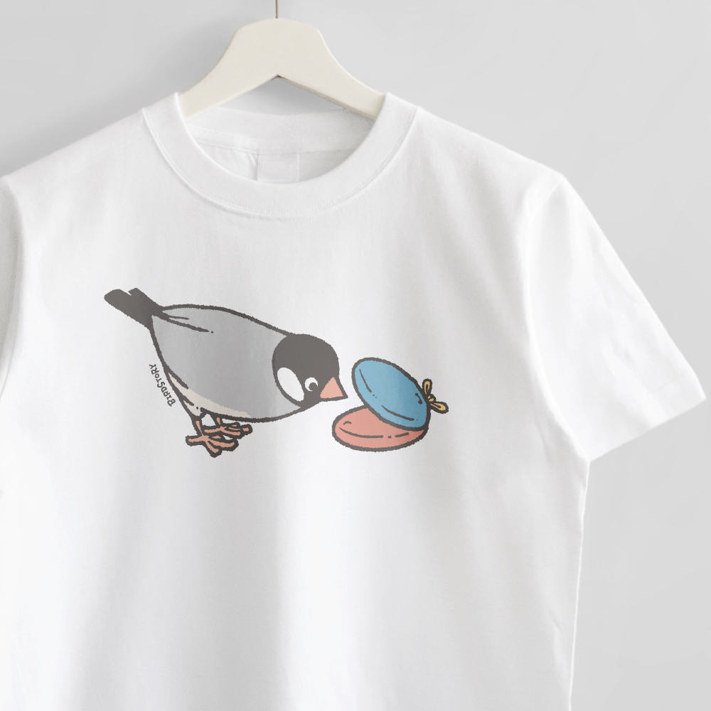 Tシャツ 文鳥の日 ENJOY MUSIC カスタネット桜文鳥