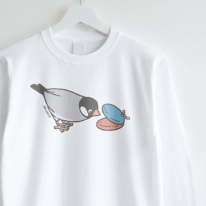 長袖Tシャツ 文鳥の日 エンジョイミュージック カスタネット担当桜文鳥