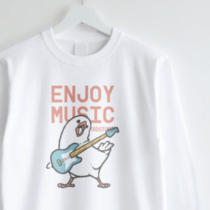 長袖Tシャツ 文鳥の日 エンジョイミュージック ベース担当白文鳥