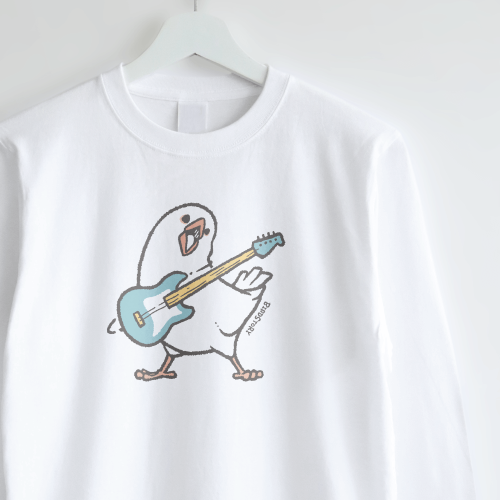 長袖Tシャツ 文鳥の日 エンジョイミュージック ベース担当白文鳥