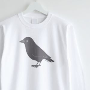 長袖Tシャツ ハシボソガラス 野鳥 カラス