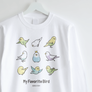 長袖Tシャツ 私のお気に入りの鳥 セキセイインコ