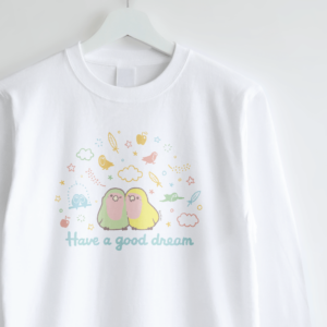 長袖Tシャツ ゆめごこち 夢の中でふわふわコザクラインコ