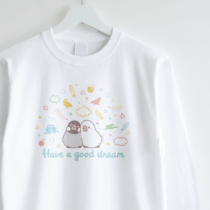 長袖Tシャツ ゆめごこち 夢の中でふわふわ文鳥