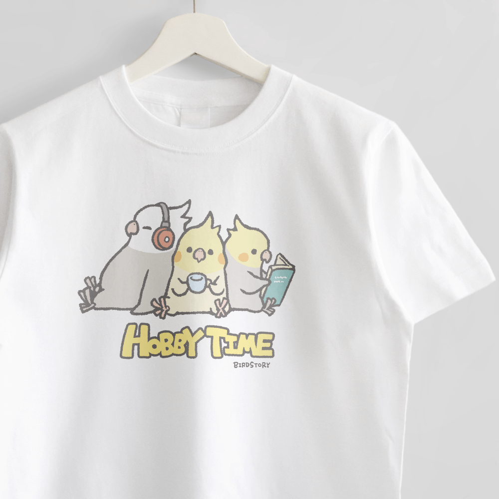 Tシャツ HOBBY TIME 趣味を楽しむオカメインコ