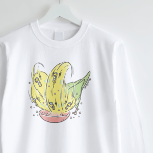 長袖Tシャツ ごはん大好き セキセイインコ