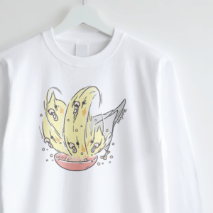 長袖Tシャツ ごはん大好き オカメインコ