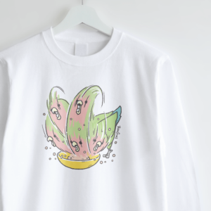 長袖Tシャツ ごはん大好き コザクラインコ