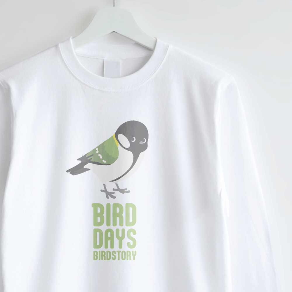 長袖Tシャツ 愛鳥週間 野鳥イラスト シジュウカラ バードデイズ