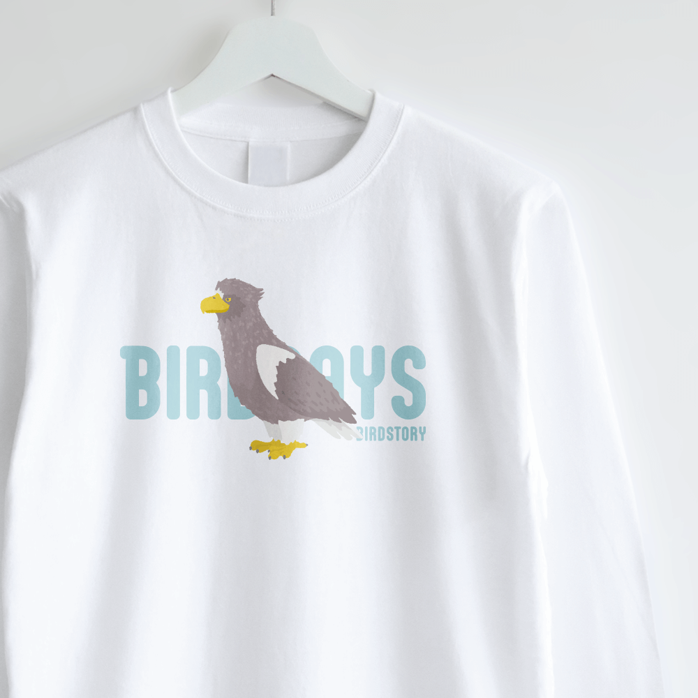 長袖Tシャツ 愛鳥週間 野鳥イラスト オオワシ バードウィーク