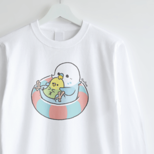 長袖Tシャツ プカプカうきわ セキセイインコ